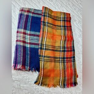 2 Plaid Soft & Cozy Blanket Scarves #1103